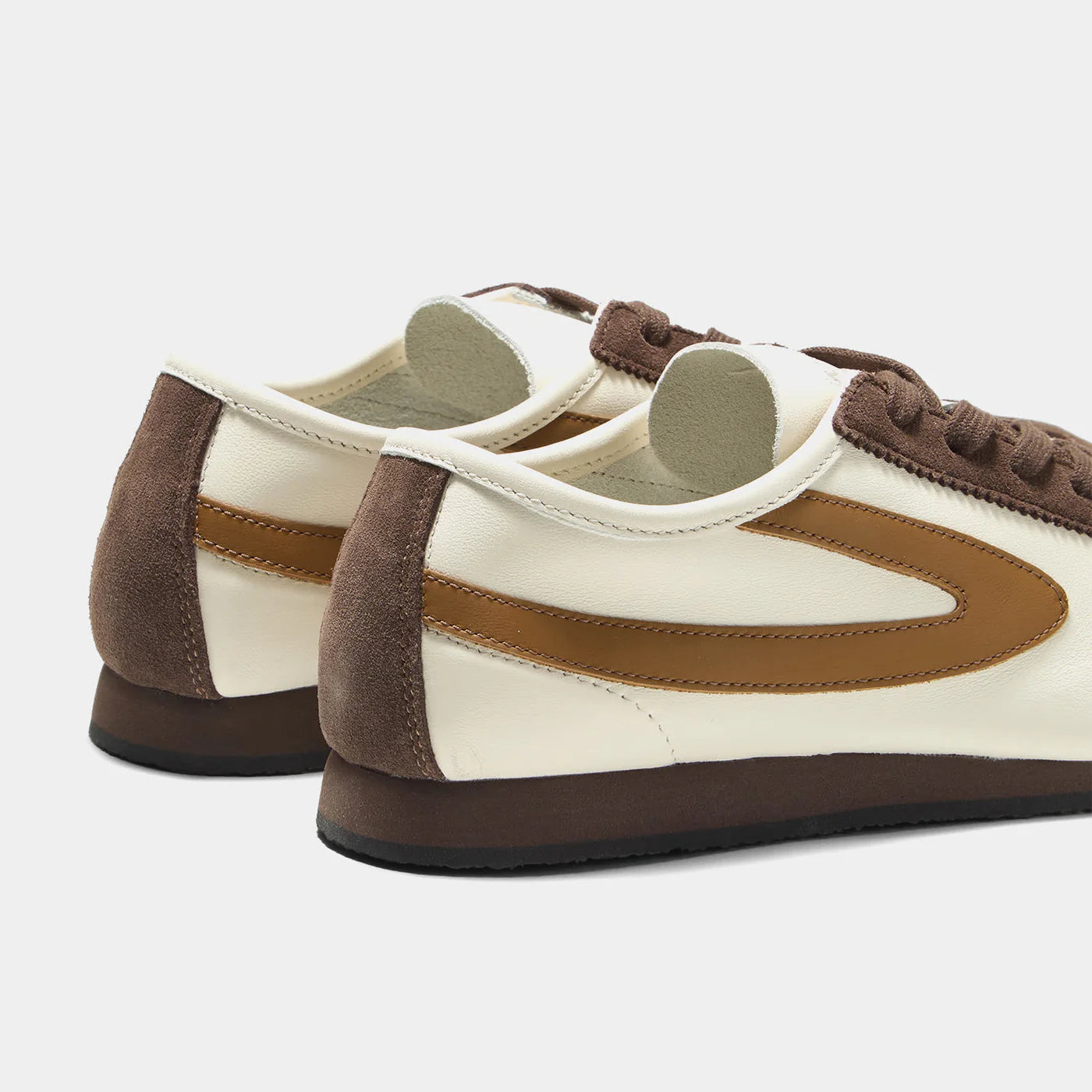 Back view of Norman Walsh Palm shoe in Reddish and Brown, featuring premium full-grain leather and suede textures with a durable rubber sole.